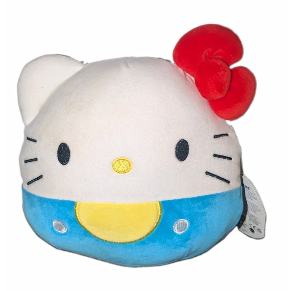Squishmallows Hello Kitty Plush Stuffed Animal NWT 2023 White Blue Red 8" STAIN